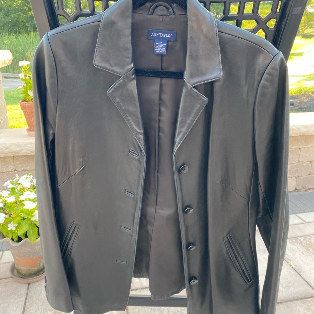 Ann Taylor Dark Leather Jacket